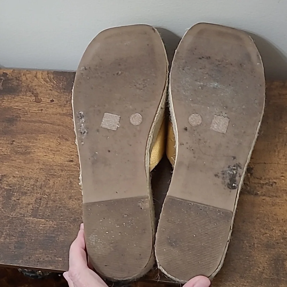 Chinese Laundry Gold Platform Espadrilles Slide Sandals size 8.5